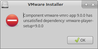 VMware Installer - unmet dependency